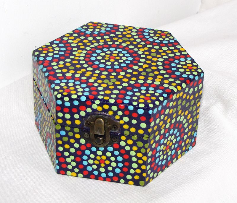 cutie din lemn hexagon - 005 cutie din lemn hexagon - 005